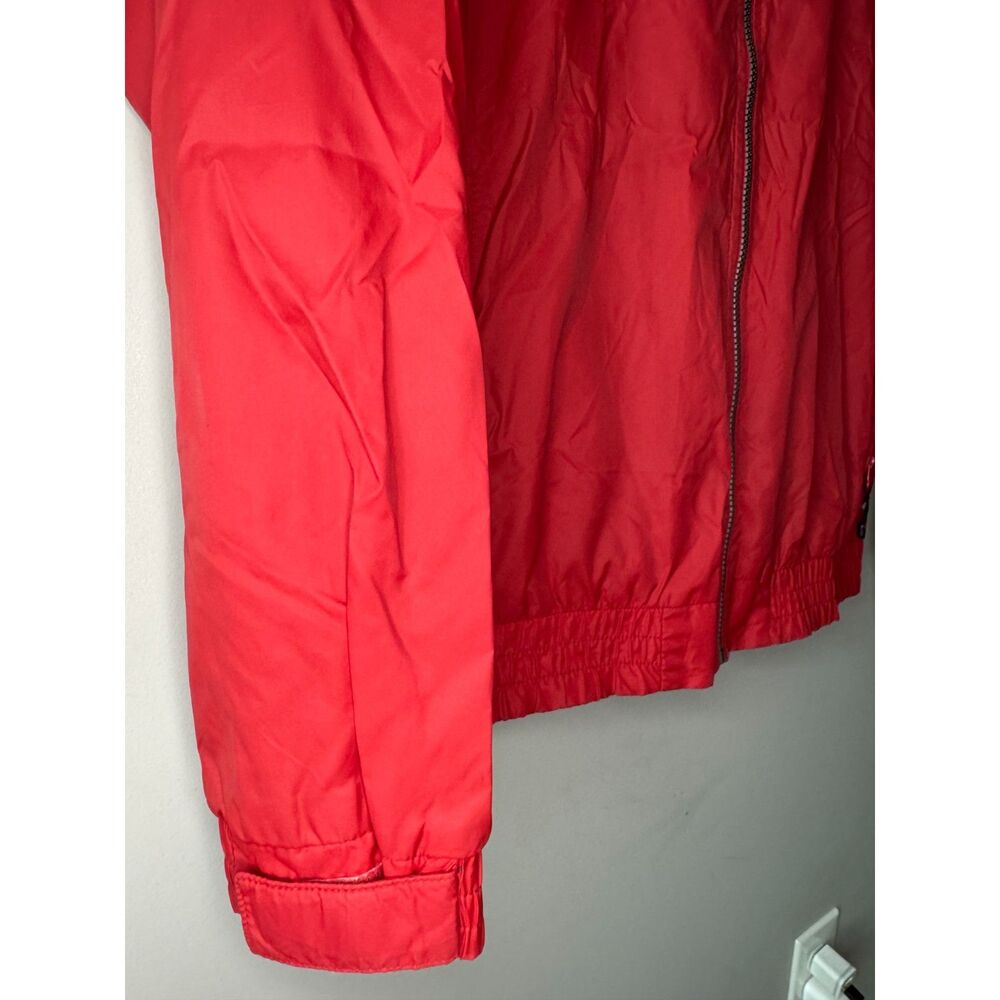 North End Windbreaker Jacket Mens M Red Hooded Lightweight Zip Rain Coat - Picture 2 of 11